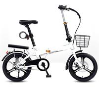 NIUSABOU Vélo Pliable pour Adultes avec, Vélo Pliant 16-22 Pouces Multicolore for Les navetteurs urbains Adultes(White,22 inch)