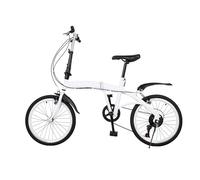 NIUSABOU Vélo Pliable pour Adultes avec, Vélo Pliant 20 Pouces for Adultes et Guidon siège réglables à 6 Vitesses Blanc