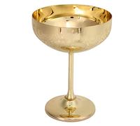 NIUSABOU Verres à pied en acier inoxydable, 304 Stainless Steel Engraved Champagne Goblet Multicolor For Red And Sparkling Wine Parties(Flower Ear Cup Gold Plating)