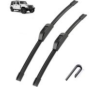 NIUSENN Balais d'essuie Glace Avant pour Jeep Wrangler JK 2007-2017 2013 2014 2015 2016 de Voiture Compatible Window Pare Brise Essuie avec Balais Avant Caoutchouc Souple