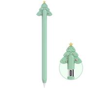 NIUTRENDZ Coque de protection ultra fine en silicone pour Apple Pencil 2ème génération Motif petite vache mignonne [prise en charge du double robinet et du chargement sans fil] (sapin de Noël, stylet