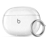 NIUTRENDZ Coque transparente pour Beats Studio Buds - Coque de protection en TPU souple avec mousqueton - Compatible avec Beats Studio Buds (paillettes transparentes)