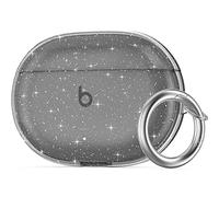 NIUTRENDZ Coque Transparente pour Beats Studio Buds - Coque de Protection en TPU Souple avec Mousqueton - Compatible avec Beats Studio Buds (Noir pailleté)