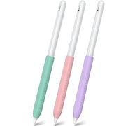 NIUTRENDZ Pack de 3 Poignées en Silicone pour Apple Pencil 2e génération & USB-C et Apple Pencil Pro Poignée Design Ergonomique Gaine de Protection (Vert Menthe + Rose + Violet)