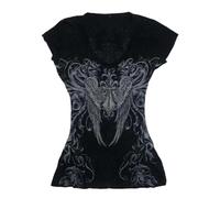 NIUVOO - T-shirts Y2k Emo Grunge pour femme - Graphique vintage des années 2000 - T-shirts pour bébé - Manches courtes - Tee-shirt punk gothique - Hauts pour adolescents - Vêtements alternatifs - Pour