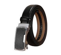 NIUXICH 2.3cm largeur femmes ceinture en cuir décontracté dames ceintures réglables ceinture à boucle automatique, Noir, 115cm