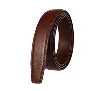 NIUXICH 3.0cm largeur hommes/femmes ceintures en cuir sans boucles ceinture d'affaires homme sans tête de boucle automatique, 130cm