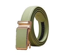 NIUXICH 3cm largeur femmes/hommes ceinture en cuir réglable boucle automatique ceinture vêtements ceinture décorative, Vert, 115cm