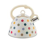 NIUXICH Bouilloire à thé sifflante très résistante avec poignée sans BPA pour 1 à 6 personnes (3 l, style pois)