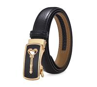 NIUXICH Ceinture femme cuir dames boucle automatique ceinture ceintures fines femme jean ceinture largeur 2.3cm, 105cm