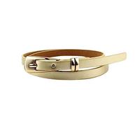 NIUXICH Ceinture fine en cuir pour femmes Boucle en métal Ceinture fine Jeans Ceintures réglables Robe Ceinture décorative, Or, 103x1cm
