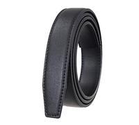 NIUXICH Pas de Boucle 2.4cm Largeur Ceinture en Cuir Mince Hommes/Femmes Sans Boucle Automatique Ceinture Clothingaccessories, Noir, 105cm