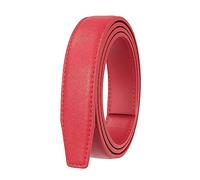 NIUXICH Pas de Boucle 2.4cm Largeur Ceinture en Cuir Mince Hommes/Femmes Sans Boucle Automatique Ceinture Clothingaccessories, Rouge, 105cm