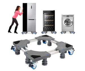 NIUXX Base de Réfrigérateur Machine à Laver Réglable 53cm-68cm Socle Linge Base de Sèche-linge Conception à Double Tube avec 4 Roues et 8 Pieds, Réduction du Bruit Antichoc Effet Sèche-Linge