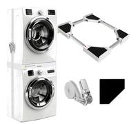 NIUXX Kit de Superposition Universel pour Lave-linge/Sèche-linge | Universel Cadre Intermédiaire pour Lave-linge et Sèche-linge avec Corde à Cliquet, taille réglable（46-66cm）