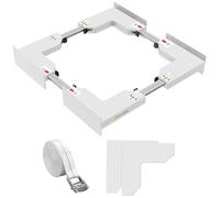 NIUXX Kit de Superposition Universel, Support de Connexion Lave-Linge Sèche-Linge, Kit D’empilage pour Laver avec Sangles à Cliquetinge, taille réglable (46-66cm) blanc