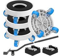 NIUXX Lève Meubles, Soulever Meuble Lourd Kit avec roulettes Pivotantes à 360 Degrés, Kit de Deplace Meuble a Roulette, Set de Leve Meuble pour Canapés (1.25pouce Rond Leve Meuble+Pied de biche)