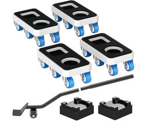 NIUXX Patins de Meubles Haute Capacité - Design avec Roulement à Billes - INCL. Levier et Adaptateurs pour Déplacer Facilement Canapé (1.5pouce rectangulaire Leve Meuble+Pied de biche)