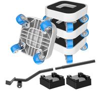 NIUXX Ruedas Mover Muebles avec roulettes Pivotantes à 360 DegréS, 4 roulettes pour Meubles (1.25in) et 1 Pied-de-biche, Kit de Levage de Meubles pour CanapéS, Tables, Charge Maximale 450kg