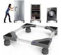 NIUXX Support de machine à laver avec 4 pieds pour lave-linge, réfrigérateur et sèche-linge, base réglable avec fonction antidérapante d'absorption des chocs, (réglable : 42-65 cm)