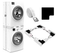 NIUXX Universel Kit de Superposition pour 46-66cm Lave-linge et Sèche-linge | Kit D’empilage pour Machine à Laver, Cadre Intermédiaire pour Laver, Sèche-Linge Kit Intermédiaire avec Sangles à Cliquet