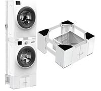 NIUXX Universel Support pour Lave-Linge avec Tiroir: Base de laveuse-sécheuse, 23.9 cm Hauteur, taille réglable socle pour machines à laver et sèche-linge de 63 à 69 cm, capacité de charge 400 kg