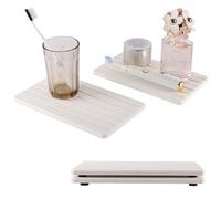 NiuYichee Lot de 2 dessous de verre rectangulaires en diatomite absorbant l'eau, rainuré, pour savons, plantes et articles de toilette, style moderne (24 x 14 cm)