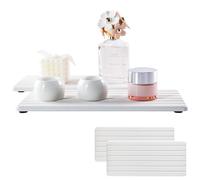 NiuYichee Lot de 2 dessous de verre rectangulaires en diatomite absorbant l'eau, rainuré, pour savons, plantes et articles de toilette, style moderne (31 x 14 cm)