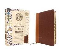 Niv Application Bible, Large Print, Leathersoft, Brown, Red Letter, Thumb Indexed, Comfort Print
