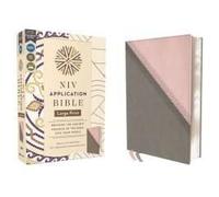 Niv Application Bible, Large Print, Leathersoft, Pink/Gray, Red Letter, Comfort Print