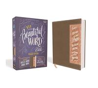Niv, Beautiful Word Bible, Updated Edition, Peel/Stick Bible Tabs, Leathersoft, Brown/Pink, Red Letter, Comfort Print