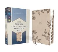 NIV, Compact Center-Column Reference Bible, Leathersoft, Stone, Red Letter, Thumb Indexed, Comfort Print