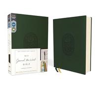 NIV, Journal the Word Bible (Perfect for Note-Taking), Leathersoft, Green, Red Letter, Comfort Print: Reflect, Take Notes, or Create Art Next to Your Favorite Verses
