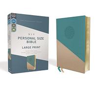 NIV, Personal Size Bible, Large Print, Leathersoft, Teal/Gold, Red Letter, Comfort Print