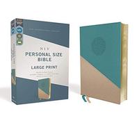 Niv, Personal Size Bible, Large Print, Leathersoft, Teal/Gold, Red Letter Edition, Comfort Print