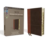 NIV, Personal Size Reference Bible, Large Print, Leathersoft, Tan/Brown, Red Letter, Thumb Indexed, Comfort Print