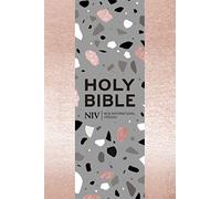 NIV Pocket Rose Gold Terrazzo Soft-tone Bible with Zip