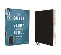 Niv, Quest Study Bible, Large Print, Bonded Leather, Black, Comfort Print