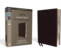 Niv, Reference Bible, Giant Print, Bonded Leather, Burgundy, Red Letter Edition, Comfort Print