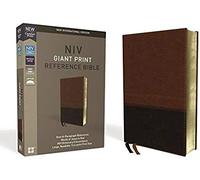 Niv, Reference Bible, Giant Print, Imitation Leather, Brown, Red Letter Edition, Comfort Print