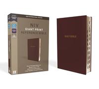 NIV, Reference Bible, Giant Print, Leather-Look, Burgundy, Red Letter, Thumb Indexed, Comfort Print
