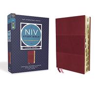 NIV Study Bible, Fully Revised Edition (Study Deeply. Believe Wholeheartedly.), Large Print, Leathersoft, Burgundy, Red Letter, Thumb Indexed, Comfort Print