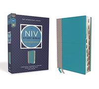 NIV Study Bible, Fully Revised Edition (Study Deeply. Believe Wholeheartedly.), Leathersoft, Teal/Gray, Red Letter, Thumb Indexed, Comfort Print