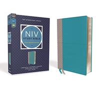 NIV Study Bible, Fully Revised Edition (Study Deeply. Believe Wholeheartedly.), Leathersoft, Teal/Gray, Red Letter, Comfort Print
