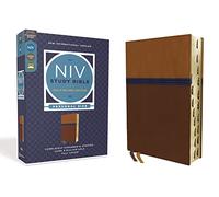 NIV Study Bible, Fully Revised Edition (Study Deeply. Believe Wholeheartedly.), Personal Size, Leathersoft, Brown/Blue, Red Letter, Thumb Indexed, Comfort Print