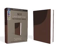 NIV, Super Giant Print Reference Bible, Leathersoft, Brown, Red Letter, Comfort Print