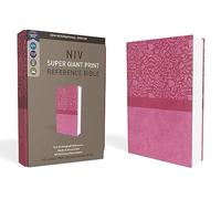 NIV, Super Giant Print Reference Bible, Leathersoft, Pink, Red Letter, Comfort Print