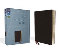 NIV, Thinline Bible, Bonded Leather, Black, Red Letter, Comfort Print