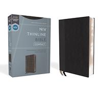 NIV, Thinline Bible, Compact, Leathersoft, Black/Gray, Red Letter, Comfort Print