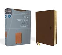 NIV, Thinline Bible, Compact, Leathersoft, Brown, Red Letter, Comfort Print